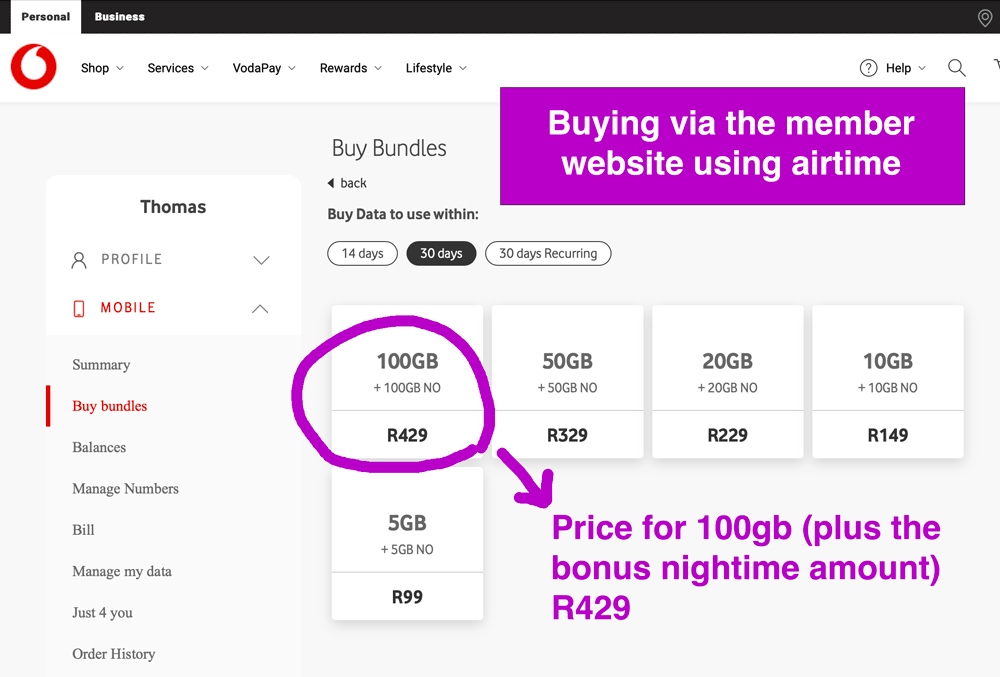 Member Pricing -Vodacom South Africa